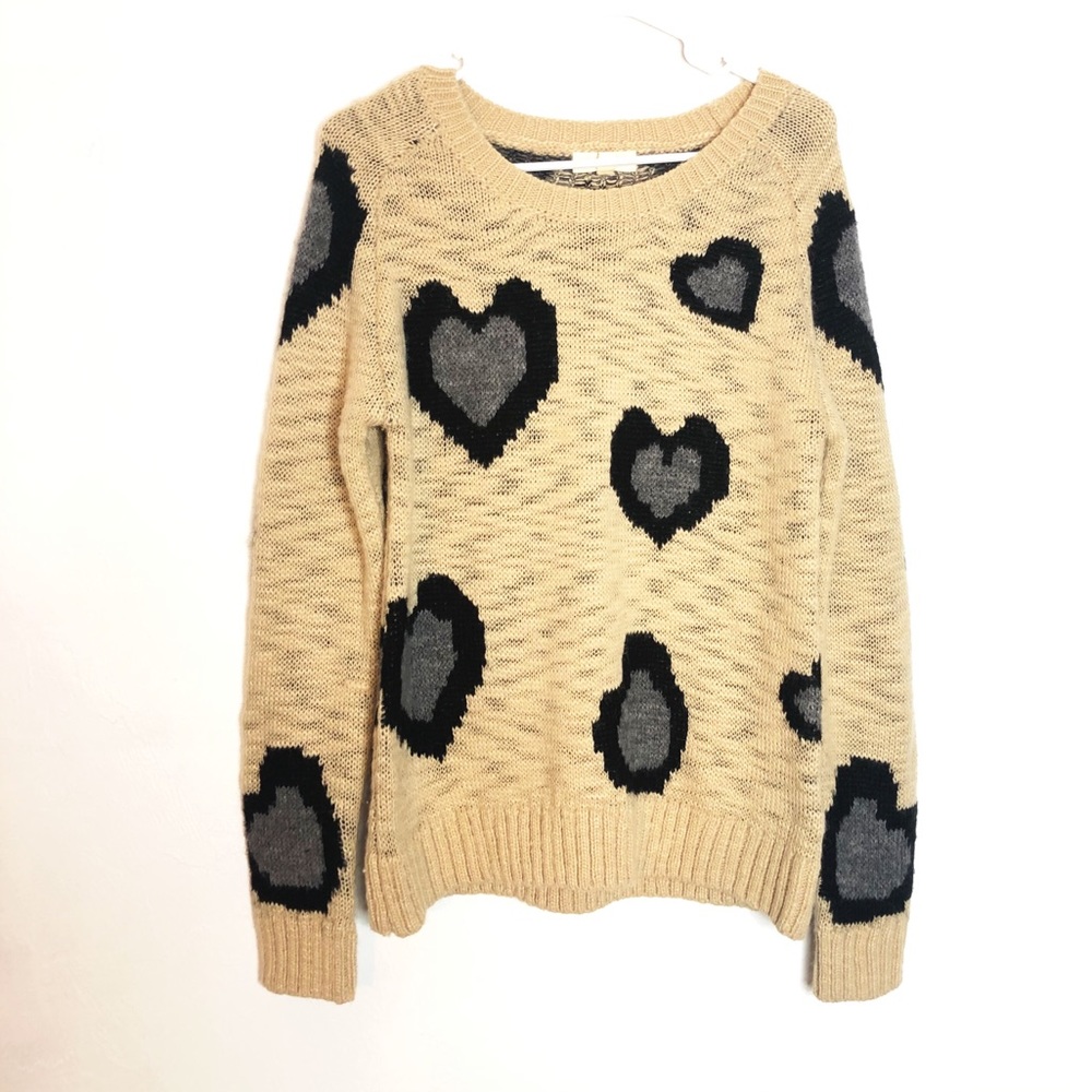 MODCLOTH Freeway Heart Print Sweater Woolblend